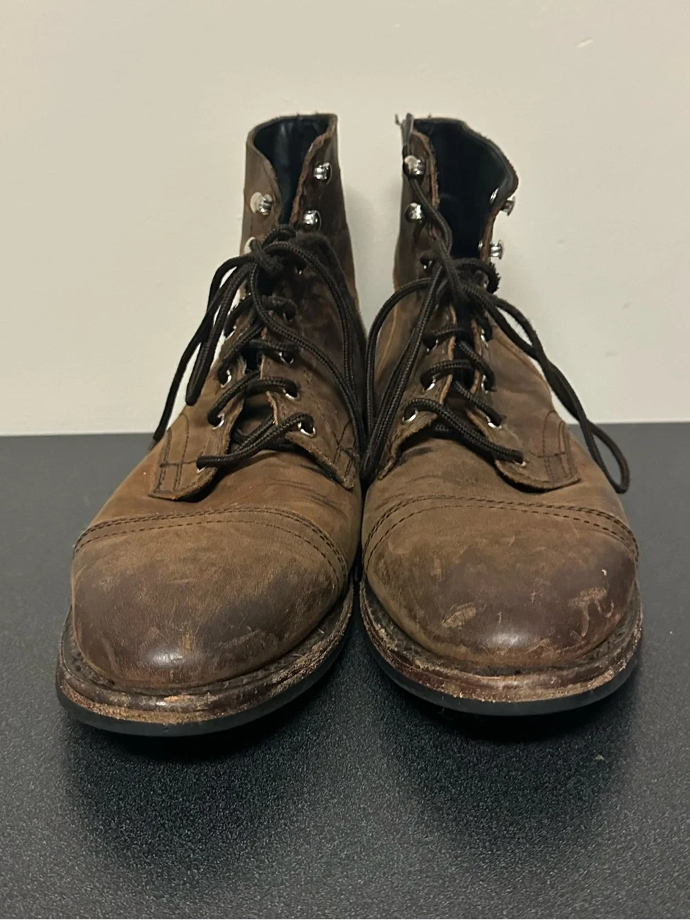 THURSDAY BOOT CO. Men's Brown Leather Captain Boots Size 10 Shoes Distressed